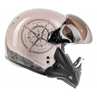 Capacete Moto Peels Mirage F 21 F-21 North Navy Custom Aviador C/ 2 Viseiras Queixeira Removível