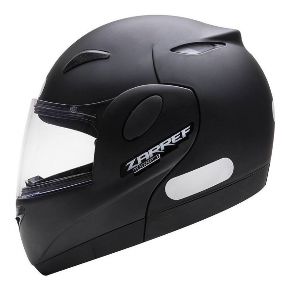Capacete Moto Robocop Zarref Classic Escamoteavel Preto Fosco C/ Selo Inmetro