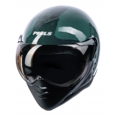 Capacete Moto Peels Mirage F 21 F-21 North Navy Custom Aviador C/ 2 Viseiras Queixeira Removível - Preto Verde