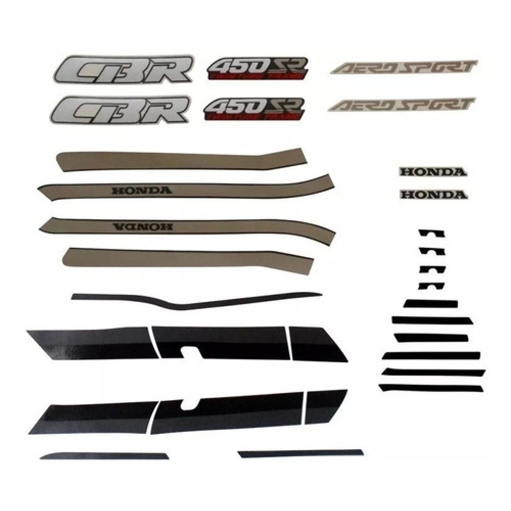 Kit Adesivos Faixa Cbr 450 89 90 Grafite Prata Jogo Adesivo