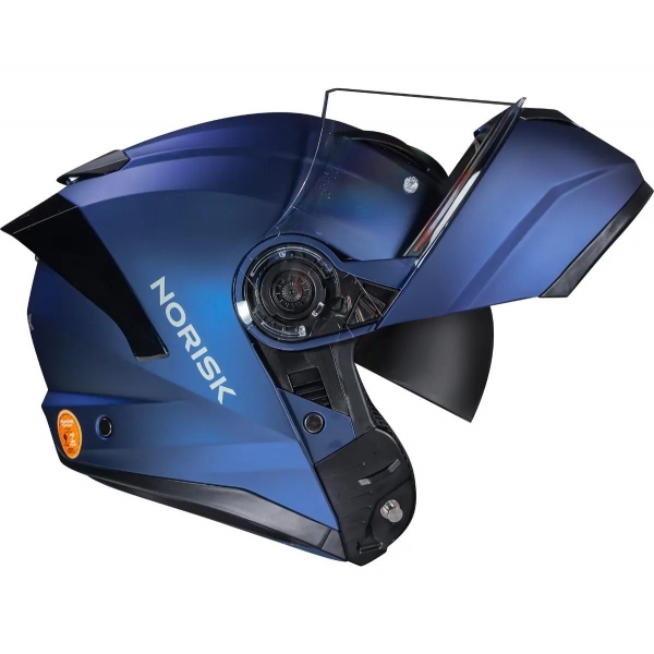 Capacete Moto Robocop Escamoteável Norisk Force 2 Blue Azul Fosco Articulado C/ Óculos E Selo Inmetro