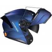 Capacete Moto Robocop Escamoteável Norisk Force 2 Blue Azul Fosco Articulado C/ Óculos E Selo Inmetro