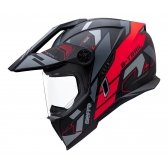 Capacete Moto Bieffe B-Trail Big Trail Conquest Cross Preto Vermelho Fosco C/ Óculos Sol Lançamento