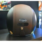 Capacete Aberto Custom Bieffe B45 Harley Old School Vintage Cafe Racer Preto Couro Marrom C/ Selo Inmetro