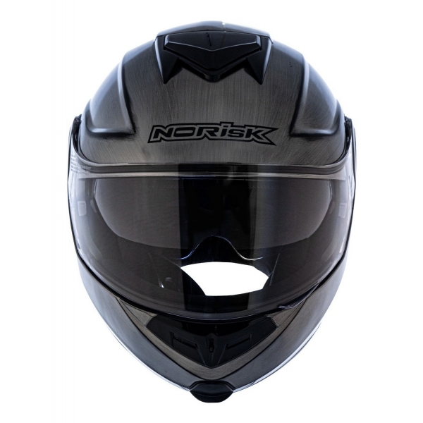 Capacete Moto Robocop Escamoteável Norisk Route FF345 Speedmax Articulado C/ Óculos E Selo Inmetro - Iron Chrome Titanium Brilho