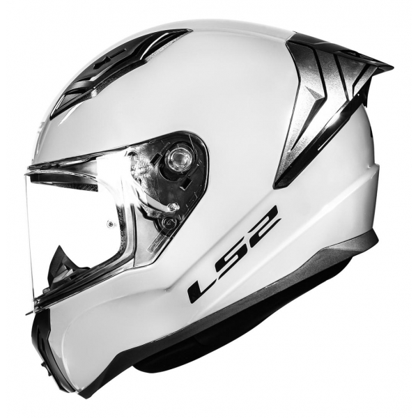 Capacete Moto LS2 FF810 Vigo Monocolor Preto Fosco Verde Militar Branco C/ Spoiler Masculino Feminino Lançamento - Branco
