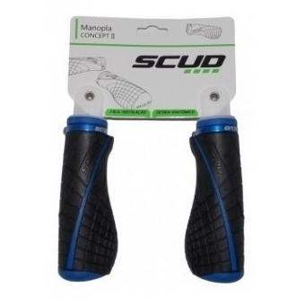 Par De Manopla Punho Moto Concept 2 Ergonômica Anatômica Descanso P/ Mão Scud Preto / Azul