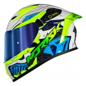 Capacete Moto Norisk Flow Robot Branco Amarelo C/ Spoiler + Viseira Extra Lançamento
