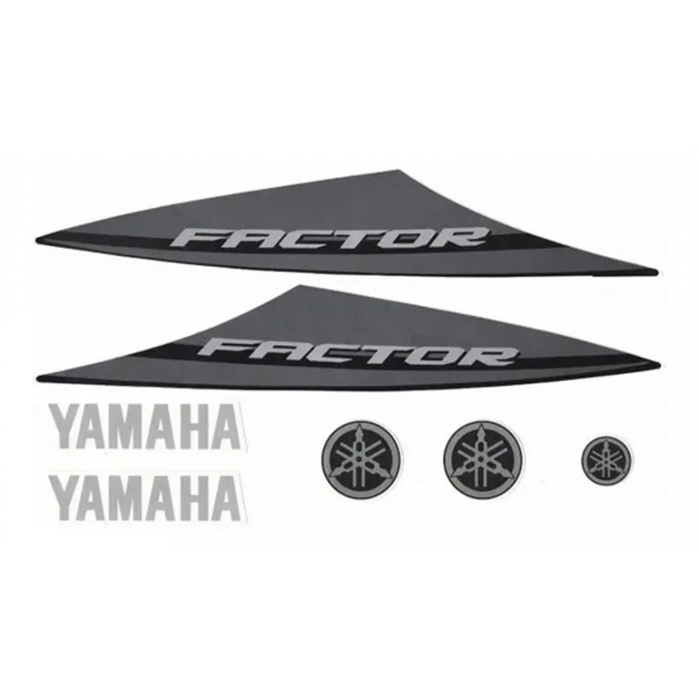 Kit Adesivos Faixas Moto YBR 125 Factor 2014 Preta Jogo Adesivo Jotaesse