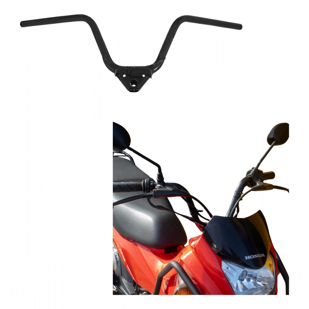 Guidão / Guidom Moto Pop 110 Pop110 2015 2016 2017 2018 2019 2020 2021 2022 2023 Mod Original Preto - Fortuna