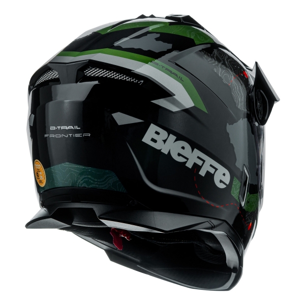 Capacete Moto Bieffe B-Trail Big Trail Frontier Estrada Verde Militar Preto C/ Óculos Sol Lançamento