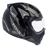 Capacete Moto Peels F21 Aviador Mirage Living Preto C/ Óculos Queixeira Removível Masculino Feminino