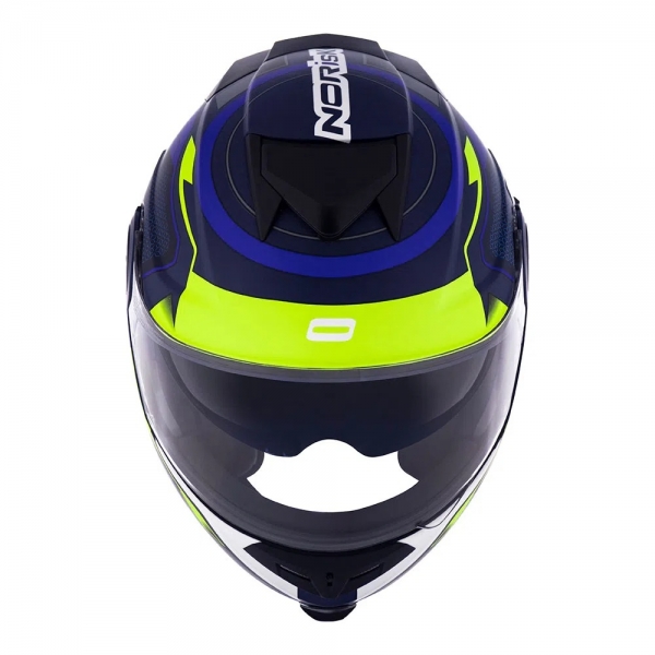Capacete Moto Robocop Escamoteável Norisk Route FF345 Speedmax Articulado C/ Óculos E Selo Inmetro - Azul Amarelo Fosco