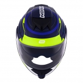 Capacete Moto Robocop Escamoteável Norisk Route FF345 Speedmax Articulado C/ Óculos E Selo Inmetro - Azul Amarelo Fosco