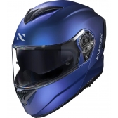 Capacete Moto Robocop Escamoteável Norisk Force 2 Blue Azul Fosco Articulado C/ Óculos E Selo Inmetro