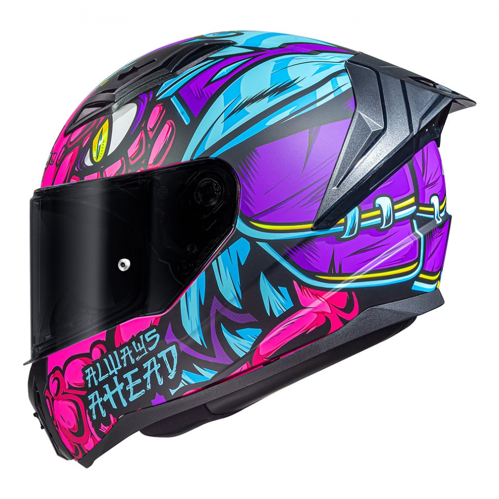 Capacete Moto LS2 FF810 Vigo Drillox Roxo Rosa Fosco C/ Spoiler Masculino Feminino Lançamento