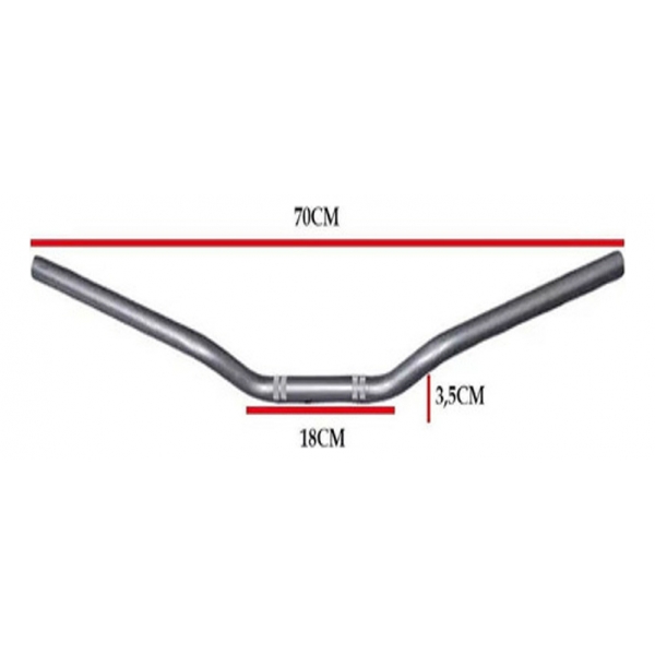 Guidão Guidom Moto Yamaha Mt03 2015 2016 2017 2018 2019 2020 C/ Rosca Para Peso Prata Fortuna