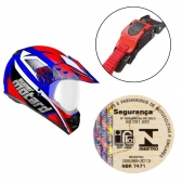 Capacete Moto Esportivo Ebf Super Motard Iron Action Motocross C/ Selo Inmetro Lançamento - Azul Vermelho