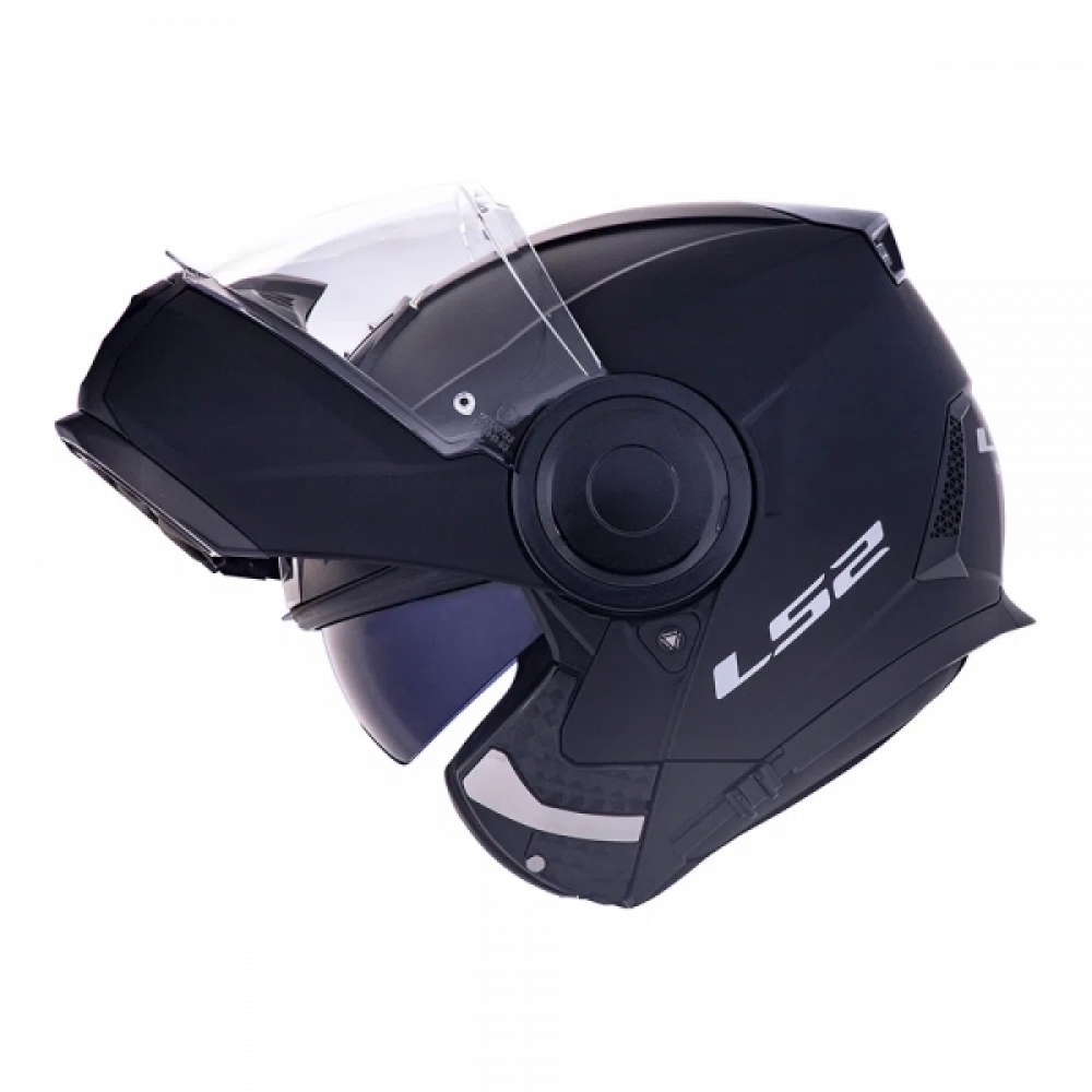 Capacete Moto Articulado Robocop LS2 FF902 Scope Monocolor Preto Fosco Escamoteável C/ Óculos - Preto Fosco