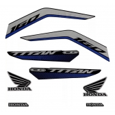 Kit Adesivos Faixas Moto CG Titan 160 2022 Cinza Prata Jogo Adesivo Jotaesse