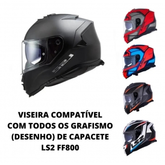 Viseira Cristal Capacete Ls2 Ff800 Storm Ff320 Stream Ff353 Rapid Ff810 Vigo Anti Risco Original