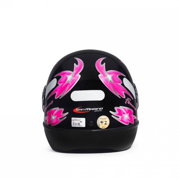 Capacete Feminino Taurus San Marino Formula 1R C/ Flor Femme Modelo Novo - Preto