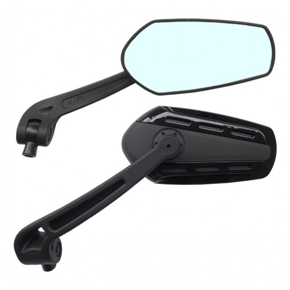 Par De Espelho Retrovisor Esportivo Preto Universal P/ Motos