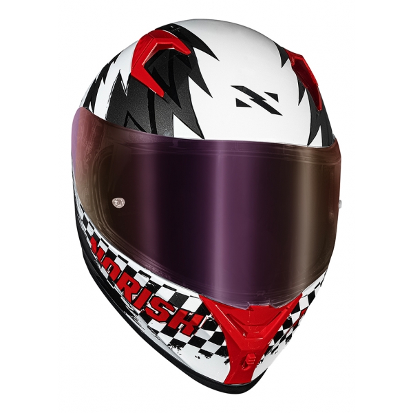 Capacete Moto Norisk Flow Moto Gp 96 Daytona Branco C/ Spoiler + Viseira Colorida Extra Lançamento