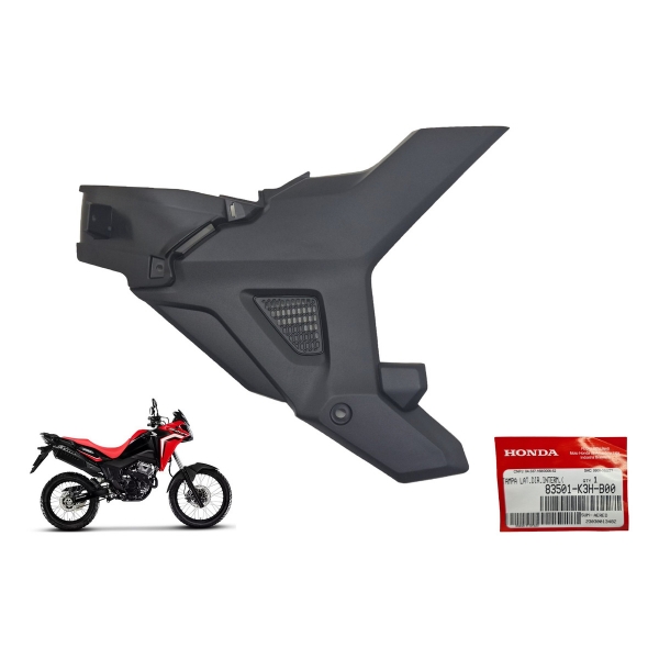 Tampa Lateral Direita Inferior Moto Xre Sahara 300 2024 2025 Original Honda 83501K3HB00 - Preto