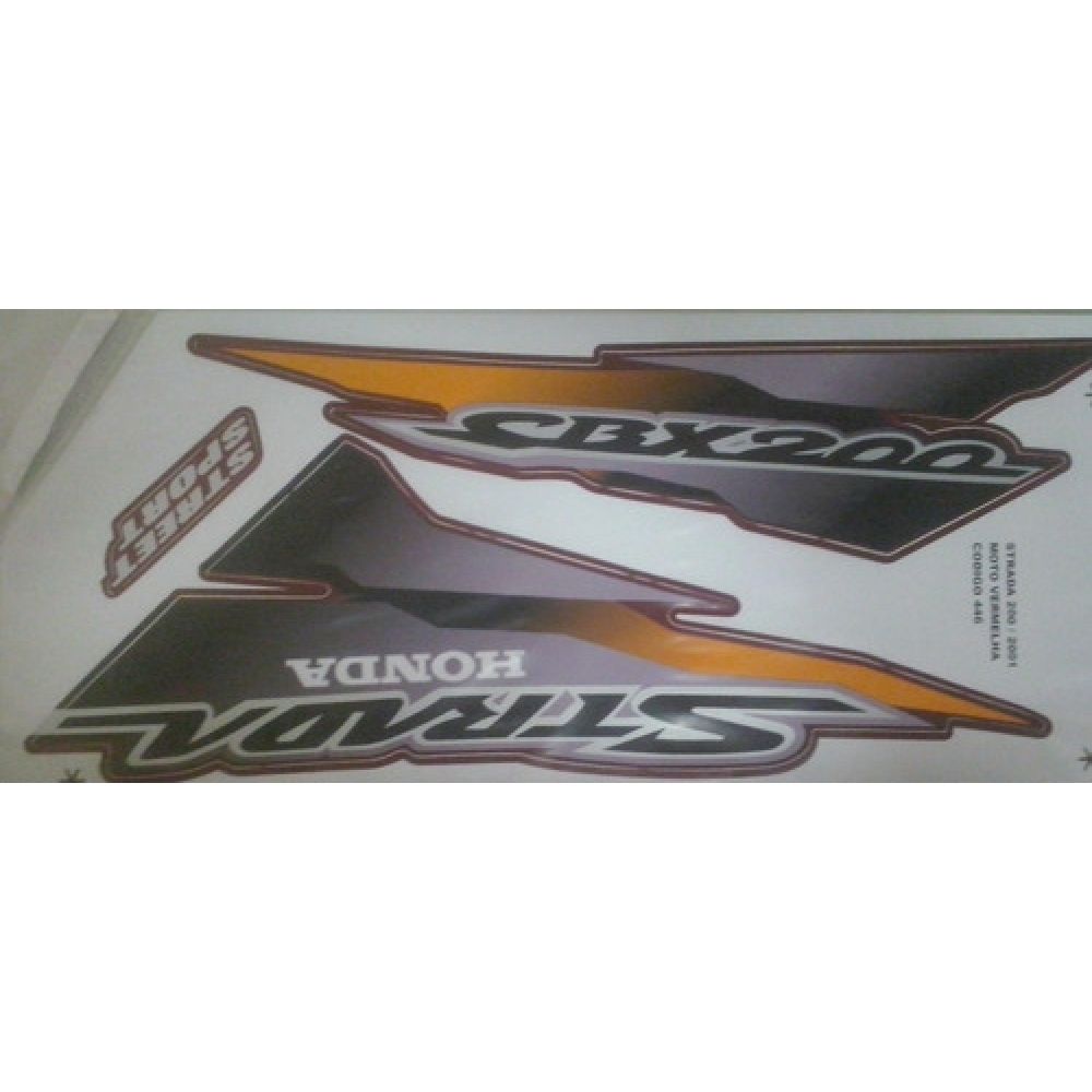 Kit Adesivos Faixa Cbx 200 Strada 2001 Vermelha Jogo Adesivo