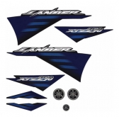 Kit Cartela Adesivos Faixas Xtz 250 Lander Preta 2007 Jogo Adesivo