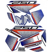 Kit Adesivos Faixas Moto Cb 250 Twister CBS 2022 Azul Jogo Adesivo Jotaesse
