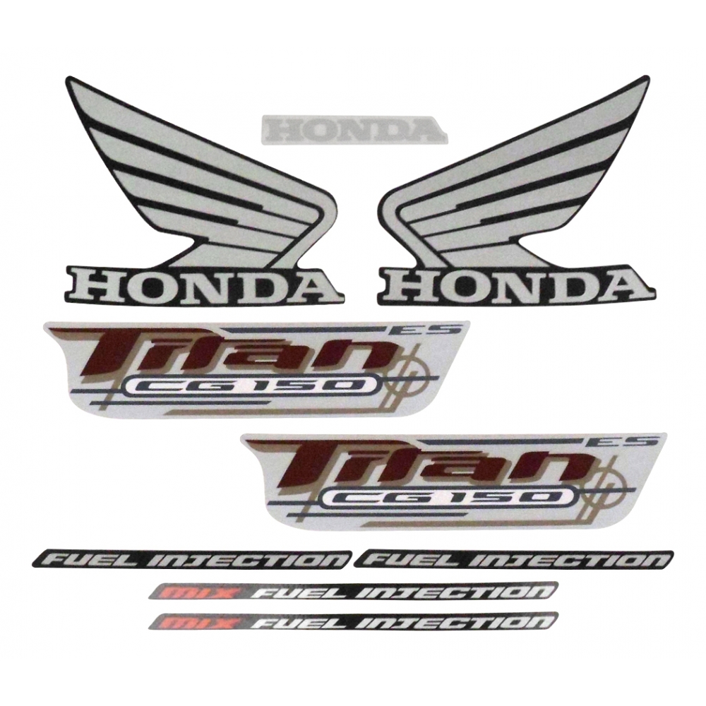 Kit Adesivos Faixas Moto Titan 150 ES 2010 Preta Jogo Adesivo Jotaesse
