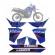 Kit Adesivos Faixas Moto XTZ 250 Lander 2020 Azul Blue Jogo Adesivo Mod Original Jotaesse