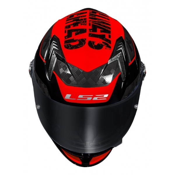 Capacete Moto LS2 FF358 Classsic S Striker Titanium Vermelho C/ Spoiler Masculino Feminino Lançamento