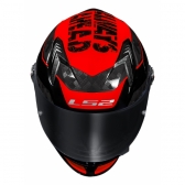 Capacete Moto LS2 FF358 Classsic S Striker Titanium Vermelho C/ Spoiler Masculino Feminino Lançamento