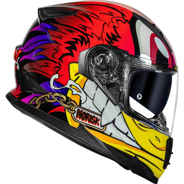 Capacete Moto Fechado Norisk Ff302 Soul Loko Pica Pau Masculino Feminino C/ Óculos Interno C/ Selo Inmetro