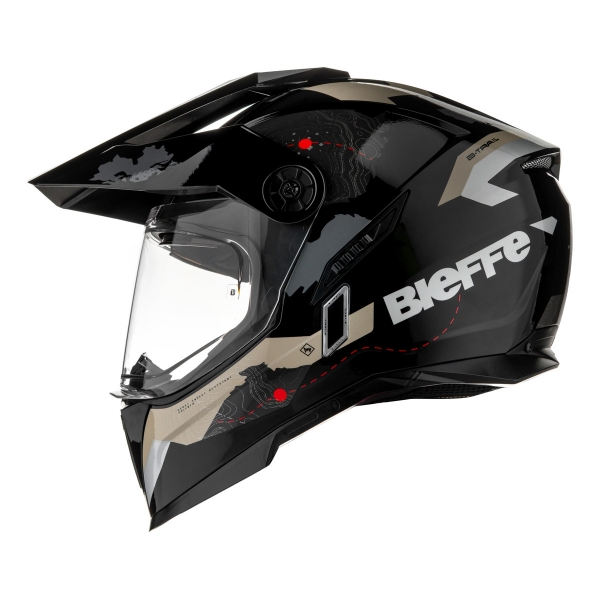 Capacete Moto Bieffe B-Trail Big Trail Frontier Estrada Desert Areia Preto C/ Óculos Sol Lançamento