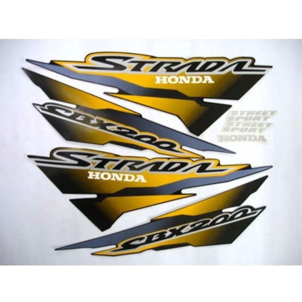 Kit Adesivos Faixa Cbx 200 Strada Preta 2001 Jogo Adesivo