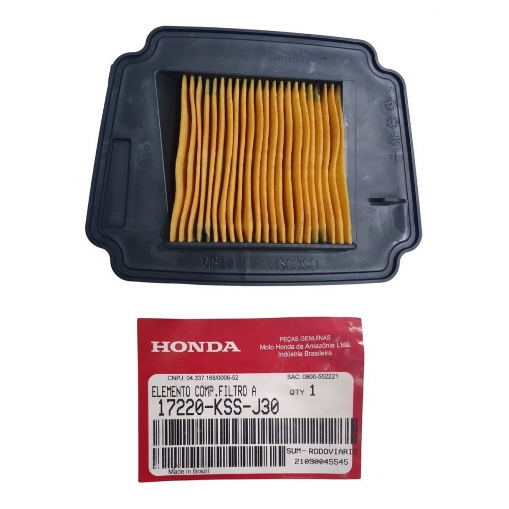 Filtro De Ar Moto Biz 110 Biz 125 2011 2012 2013 2014 2015 2016 2017 2018 2019 2020 2021 Original Honda