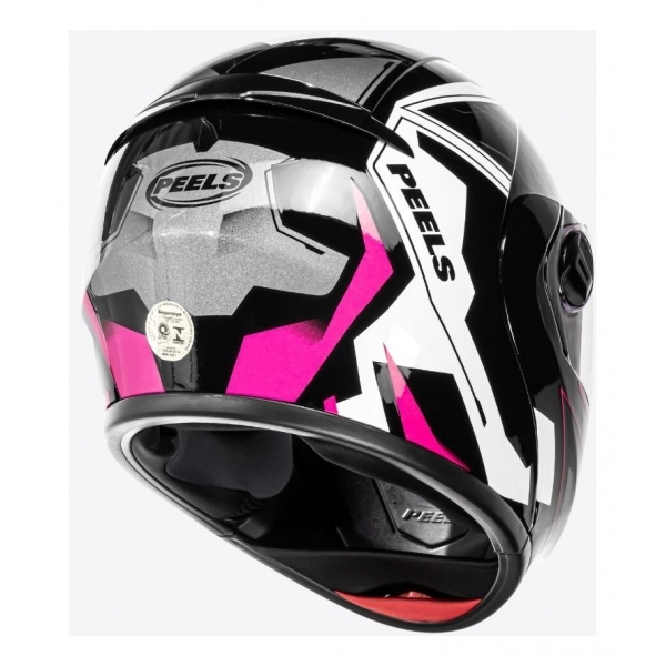 Capacete Moto Feminino Articulado Robocop Peels Urban U-Rb2 Ocean Escamoteável C/ Óculos Interno C/ Selo Inmetro - preto e rosa