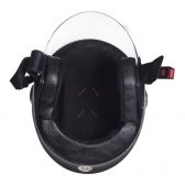 Capacete Aberto Joy 23 By Taurus Custom Preto Brilho Couro - Preto
