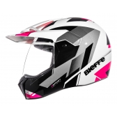 Capacete Moto Feminino Bieffe 3 Sport React Cross Trilha Branco Rosa C/ Selo Inmetro Lançamento
