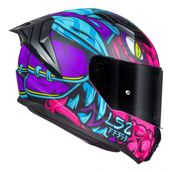 Capacete Moto LS2 FF810 Vigo Drillox Roxo Rosa Fosco C/ Spoiler Masculino Feminino Lançamento