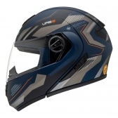Capacete Moto Robocop Peels Urban U-Rb2 Skyline Azul Escamoteável C/ Oculos Selo Inmetro Lançamento - Azul Grafite Fosco