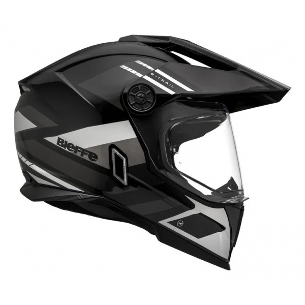 Capacete Bieffe B-Trail Moto Big Trail Advance Preto Grafite C/ Óculos Sol Lançamento