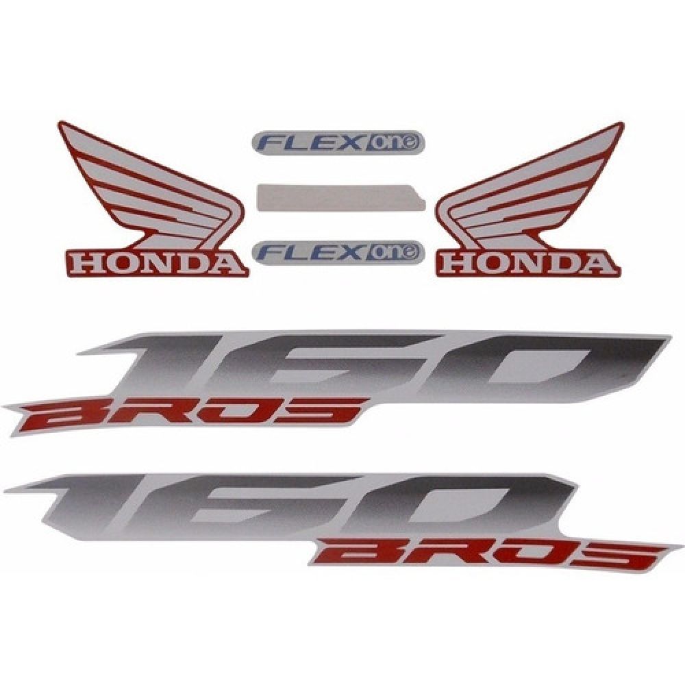 Kit Adesivos Faixa Moto Nxr Bros 160 Vermelha 2015 Jogo Adesivo