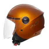 Capacete Moto Aberto Joy 23 By Taurus Custom Laranja Revestido Couro C/ Selo Inmetro