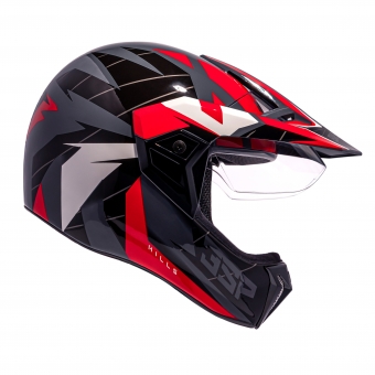 Capacete Moto Bieffe 3 Sport Hills Esportivo Cross Trilha Cinza Vermelho C/ Selo Inmetro Lançamento