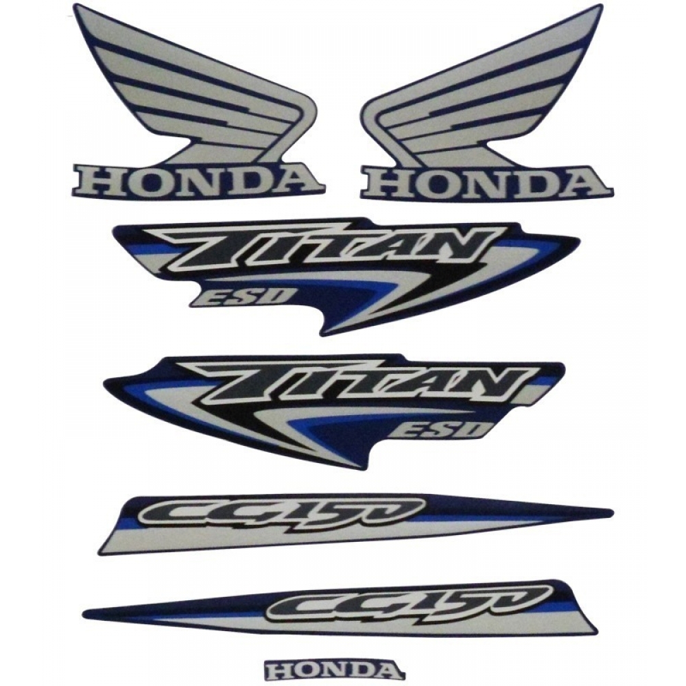 Kit Adesivos Faixas Moto Titan 150 ESD 2007 Azul Jogo Adesivo Jotaesse